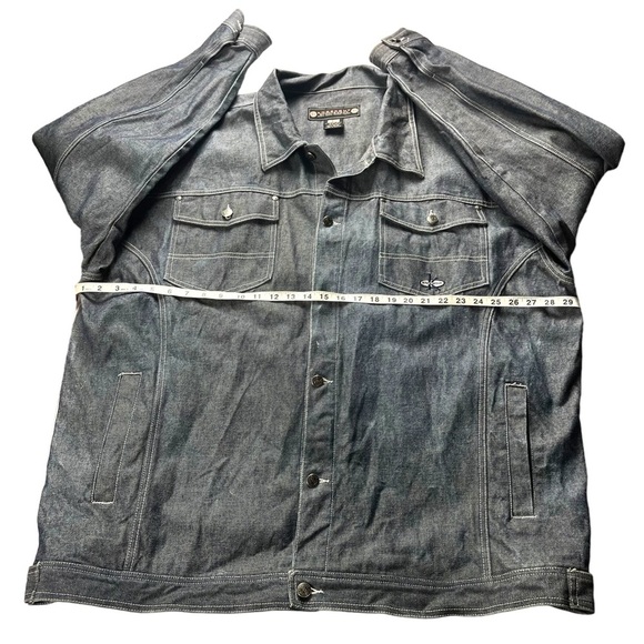 Knockout Jeans Los Angeles Mens Light Blue Denim Jacket Size XXXL Hip Hop Y2K - Picture 10 of 14